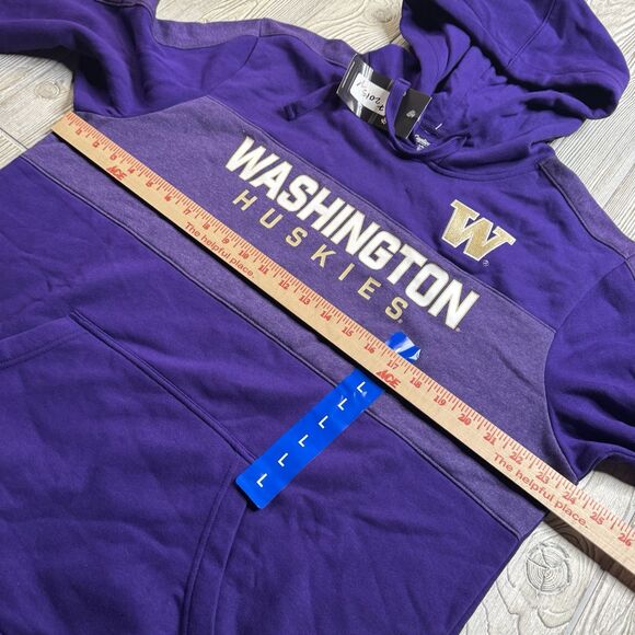 Washington Huskies Hoodie Men’s L Purple Logo Spellout Fleece Captivating New - Picture 8 of 11